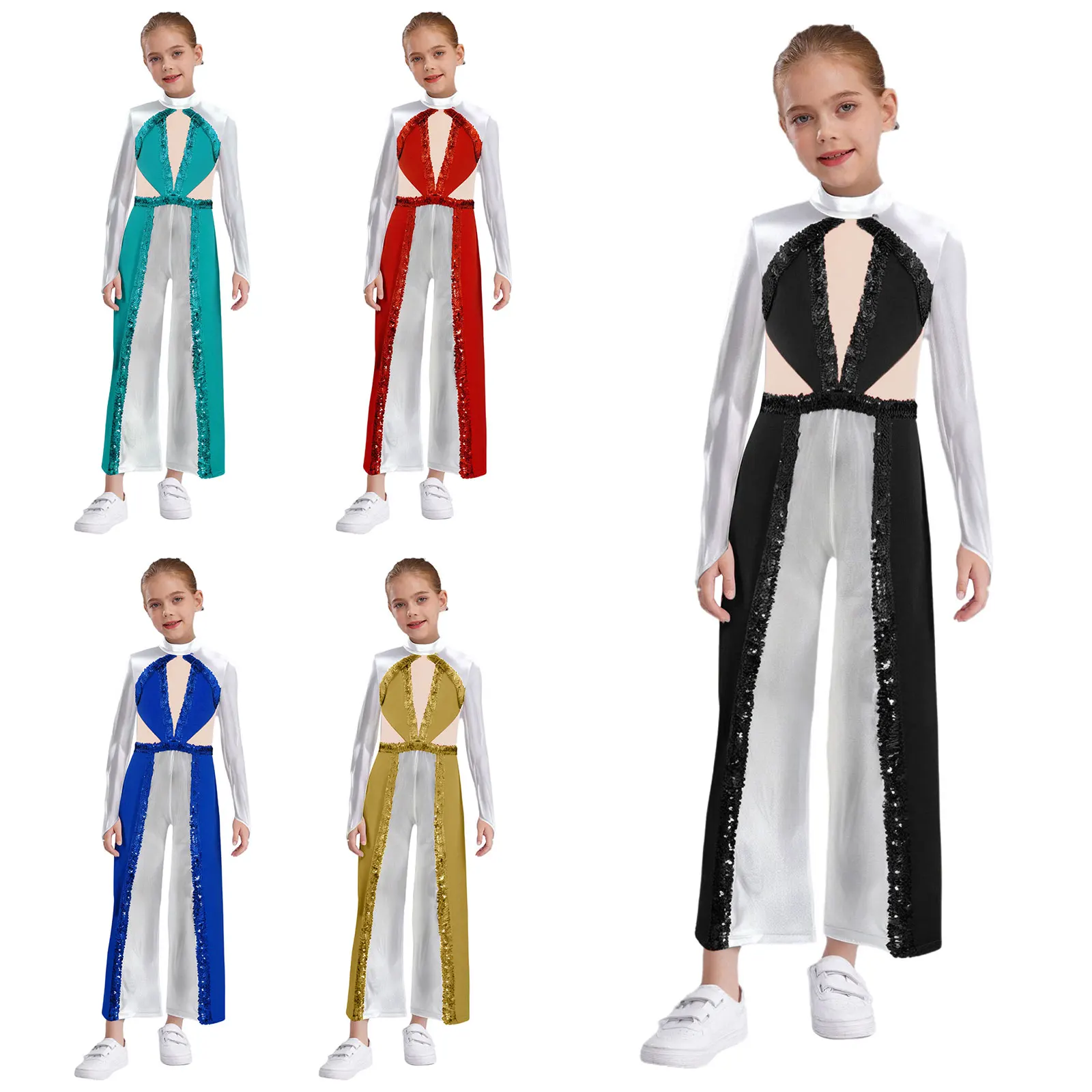 أطفال بنات الجاز أداء الرقص زي لامعة الترتر اللون كتلة معدنية الجمباز بذلة الحديثة المعاصرة Dancewear