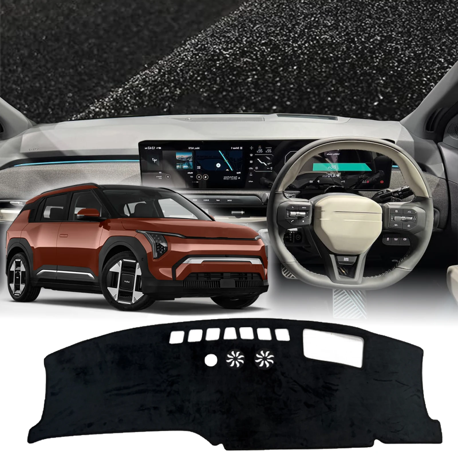 

fit for Kia EV3 2024 2025 2026 GT Line Dash Mat Car Dashmat Dashboard Cover Pad Sunshade Protective Carpet Accessories