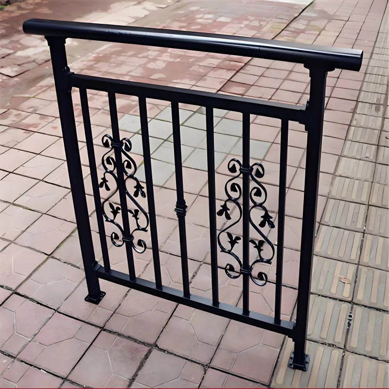 Customization Wrought Iron Balcony Railings and Powder Coated Galvanized Steel Balcony Guardrail for Black and Gold Luxury Villa