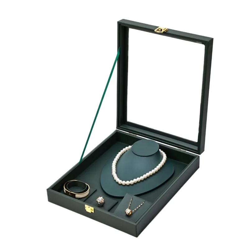 Dustproof Jewelry Box PU Leather Miniature Portable Jewelry Display Box Multifunction Modern Minimalist Necklace Ring Cases