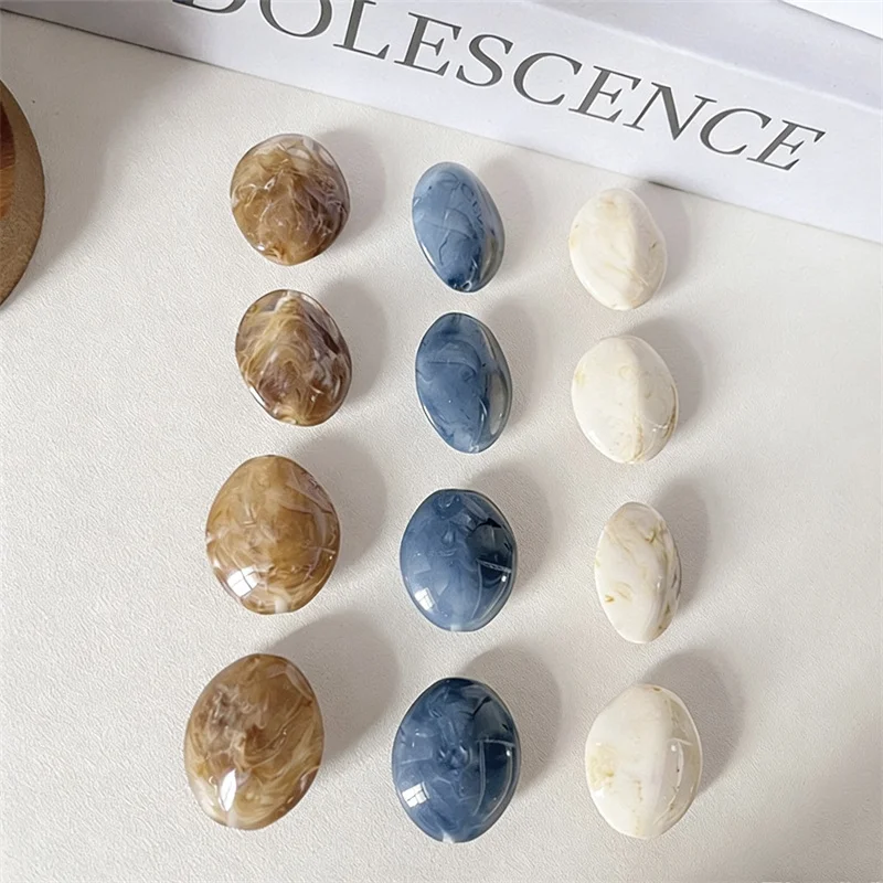 New arrived 40pcs/lot color print geometry Irregular ovals shape resin straight hole beads diy jewelry garment hair accessory