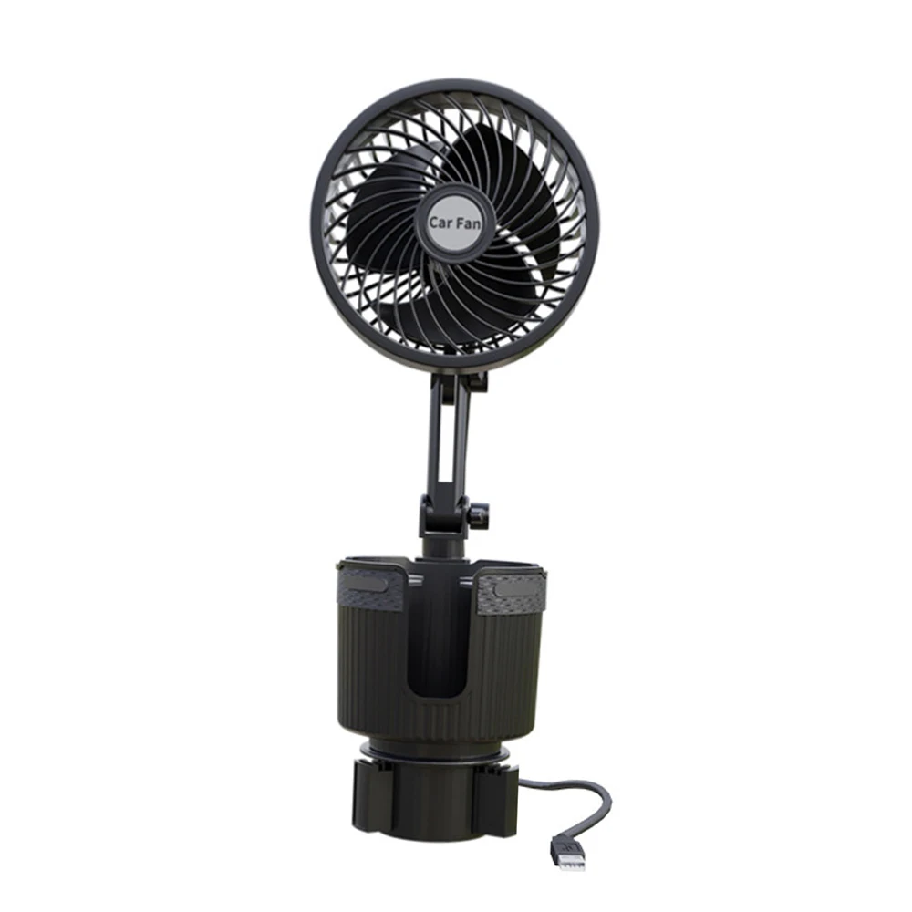 6 Inch Car Fan Cup Holder Fan USB Port Ventilation Air Cooling Adjustable Fan For Round Recess Auto Accessories