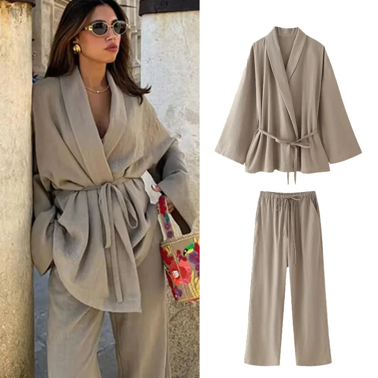 maternita-nuovo-abbigliamento-lungo-da-donna-cappotto-americano-set-di-pantaloni-moda-casual