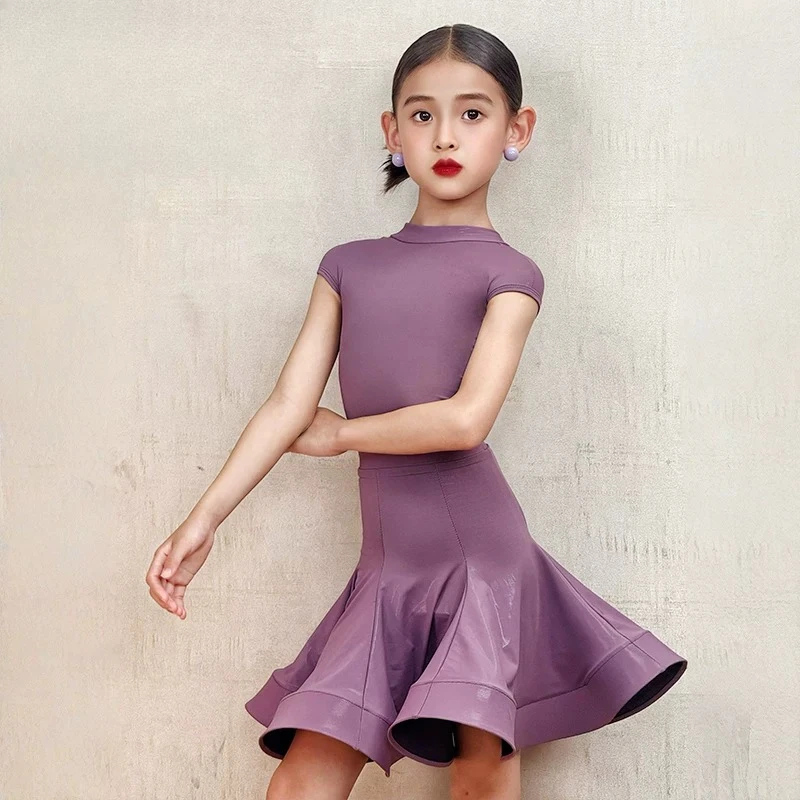

2026 New Style Girls' Sleeveless Wide-Arm Performance Dress for Children - Official Costume for Latin Dance Cowboy Samba