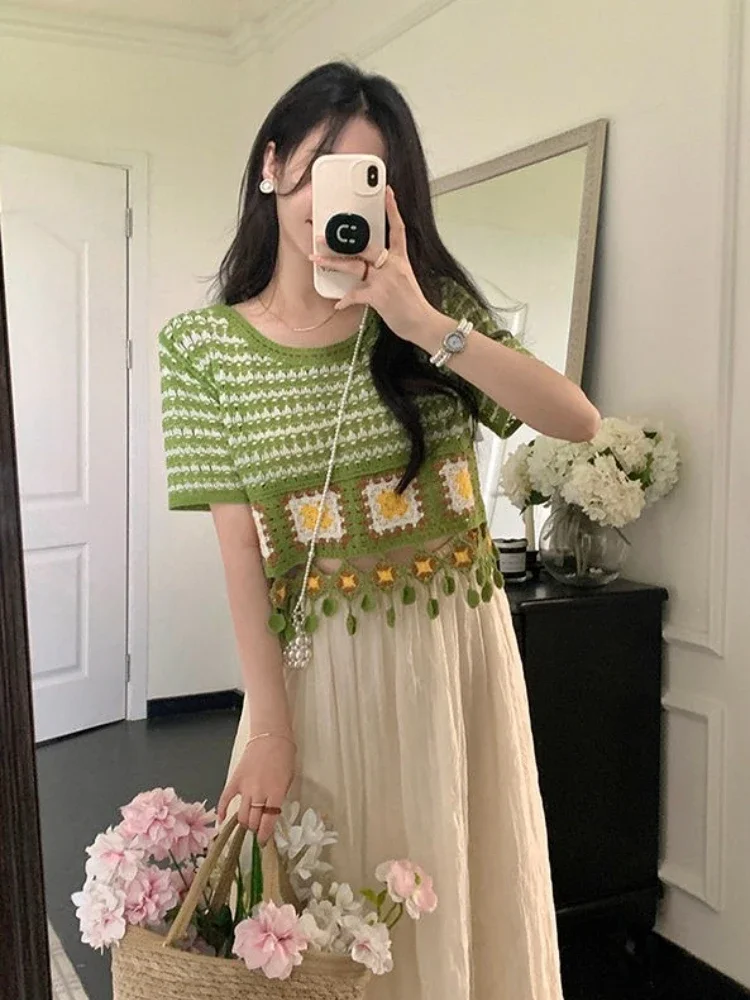 

Kawaii 2 Pieces Skirt Sets for Women Summer Fashion 2025 Clothing Luxury New in The Same Stylish Y2k Clothes Full Woman Outfit