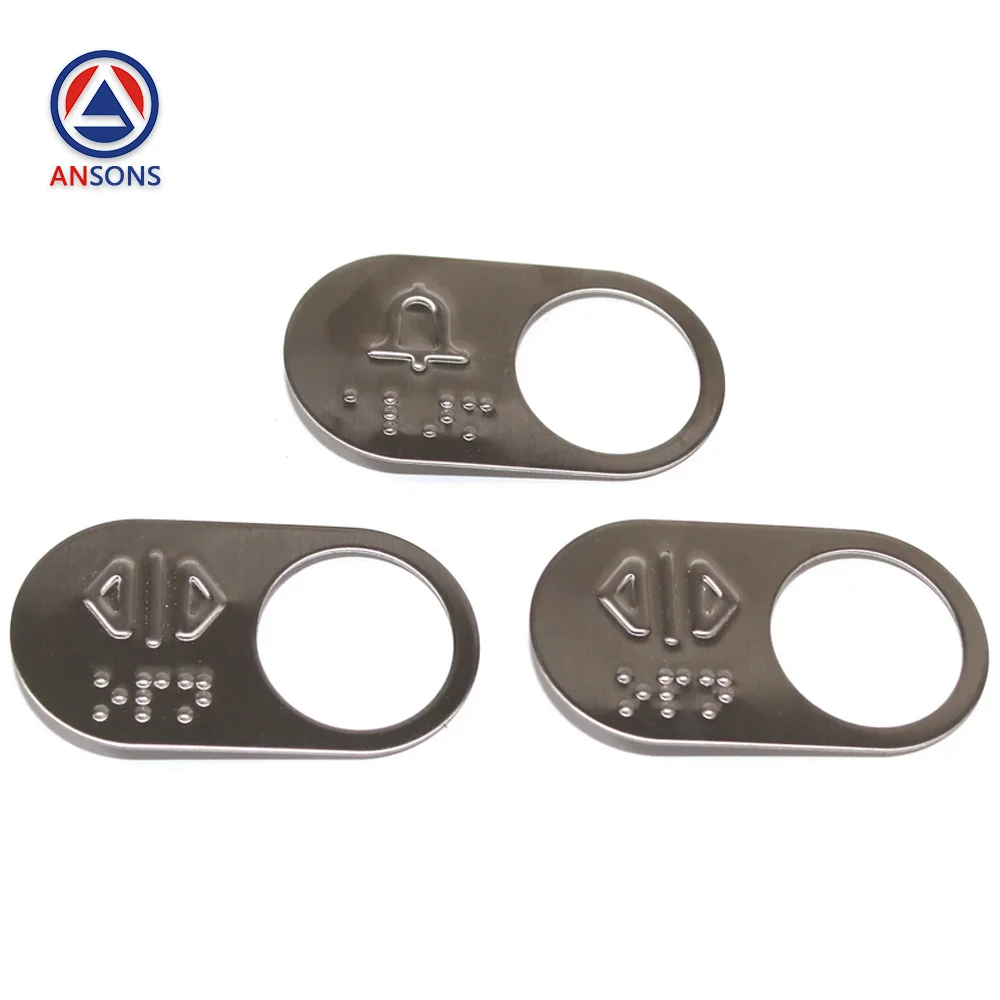 شريحة شخصية زر المصعد BR27C OTIS مع فتحة برايل 27 ملم قطع غيار المصاعد Ansons