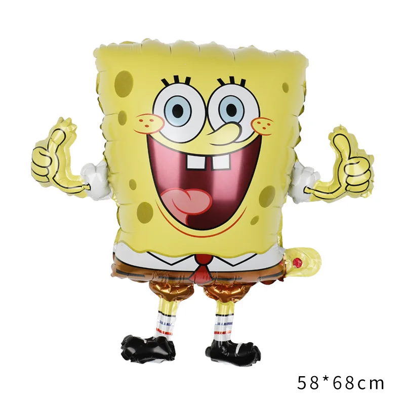 Cartoon SpongeBob Verjaardagsfeestje Ballon Decoratie Feest Wegwerp Servies Hoed Hoorn Geschenktasje Achterkleed Feestartikelen