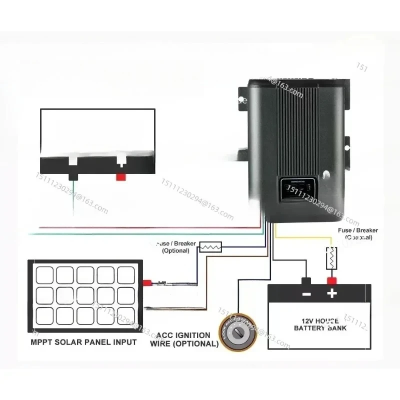 

40A 12V MPPT Dual Battery Charger, DC to DC Solar Charger for Car RV Marine Power System