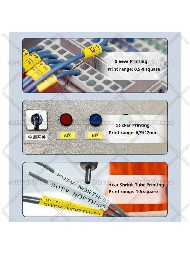 Portable Thermal Transfer Label Printer PT1010 Automatic Number Machine for Heat Shrink Wire Tube Business Industrial Use Print