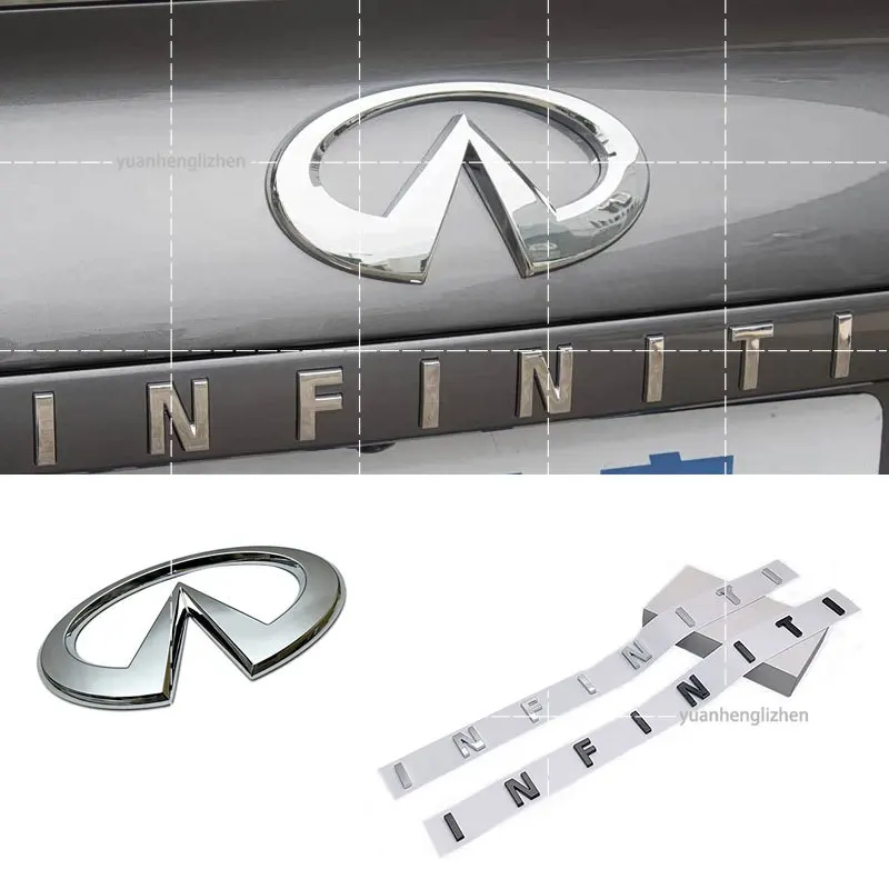 12.5x6cm ABS Rear Trunk Emblem Refit Badge For Infiniti Q50 FX35 Q30 G37 Q70 QX70 G35 Q60 QX50 QX60 QX80 Exterior Accessories