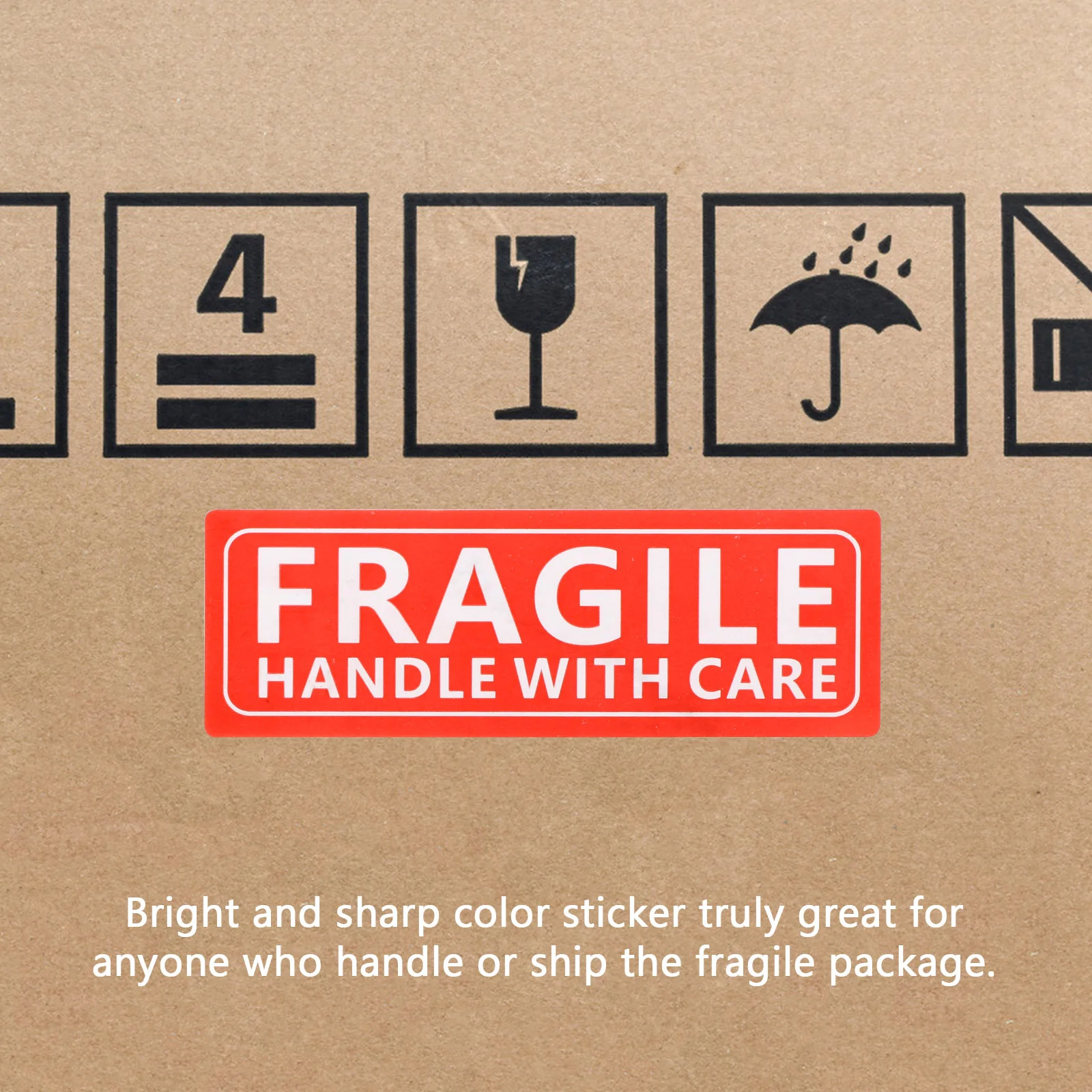 Fragile Adhesive Sticker Items Stickers Labels Shipping Packing Warning Logo Red Paper