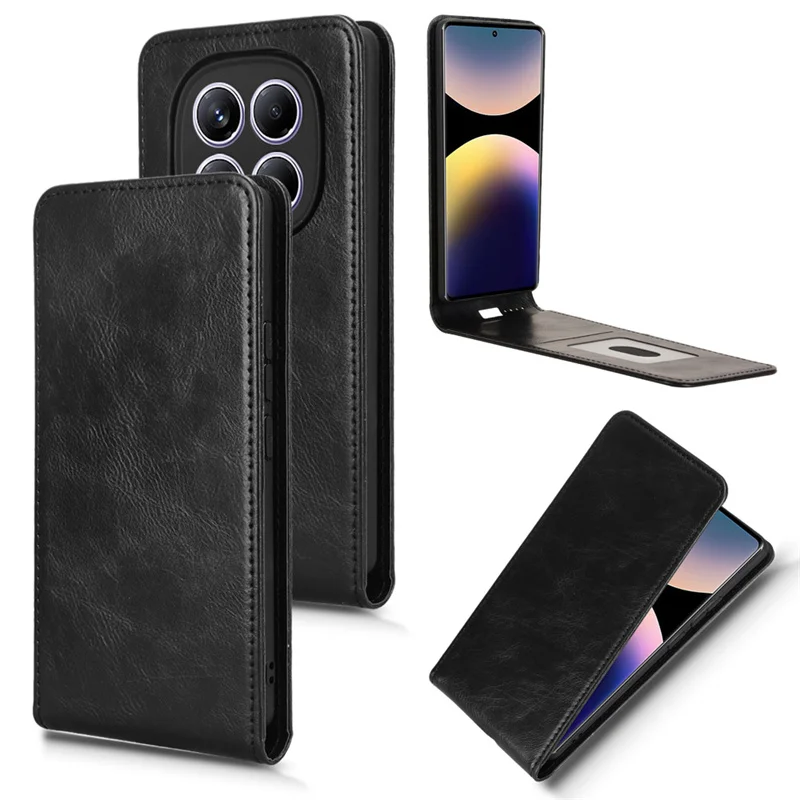 

For Redmi Note 14 Pro 4G Vertical Flip Cover Case Silicone Soft Leather Wallet Card Protector Case For Redmi Note 14 Pro 4G Case