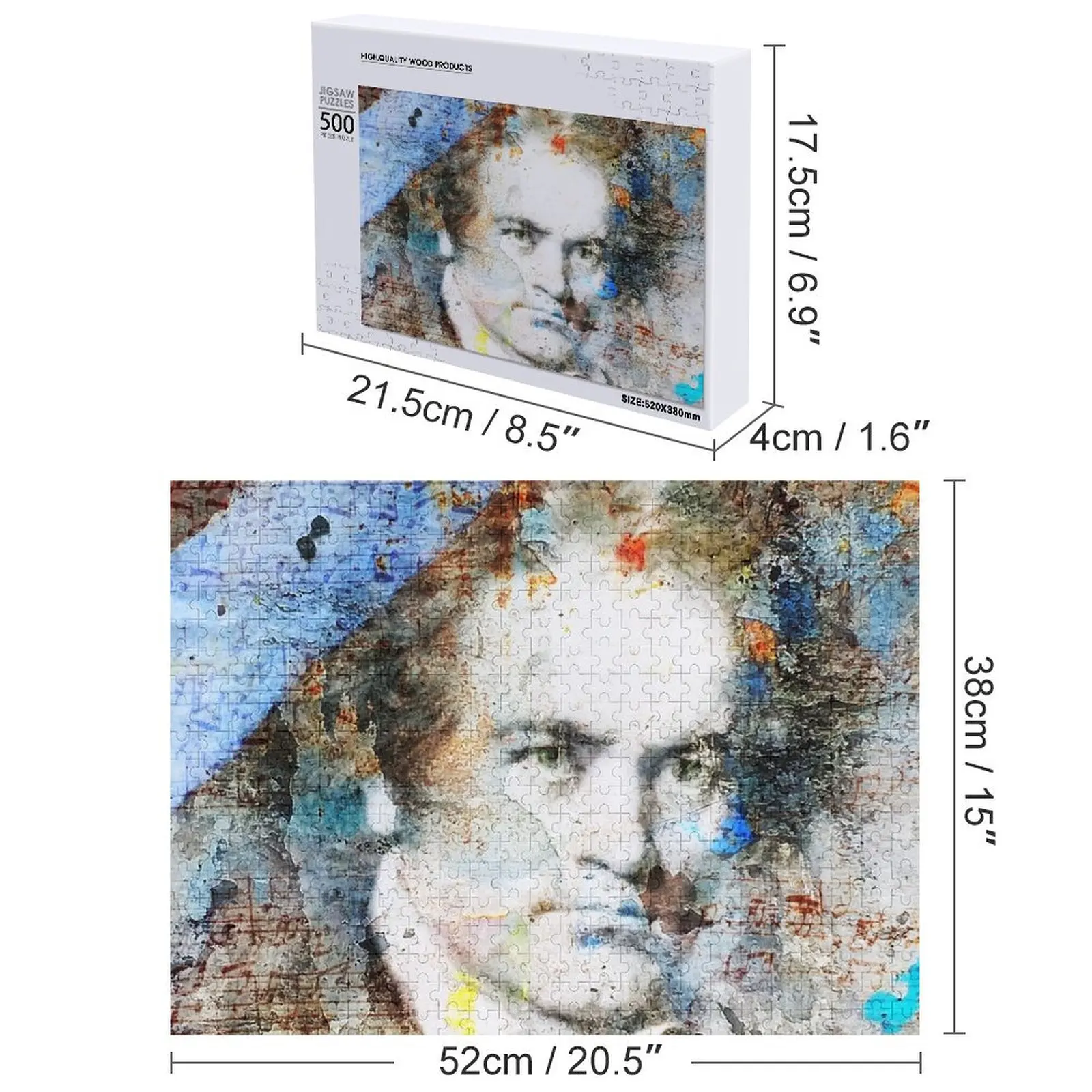 Beethoven compositor músico retrato quebra-cabeça obras de arte personalizado brinquedos quebra-cabeça