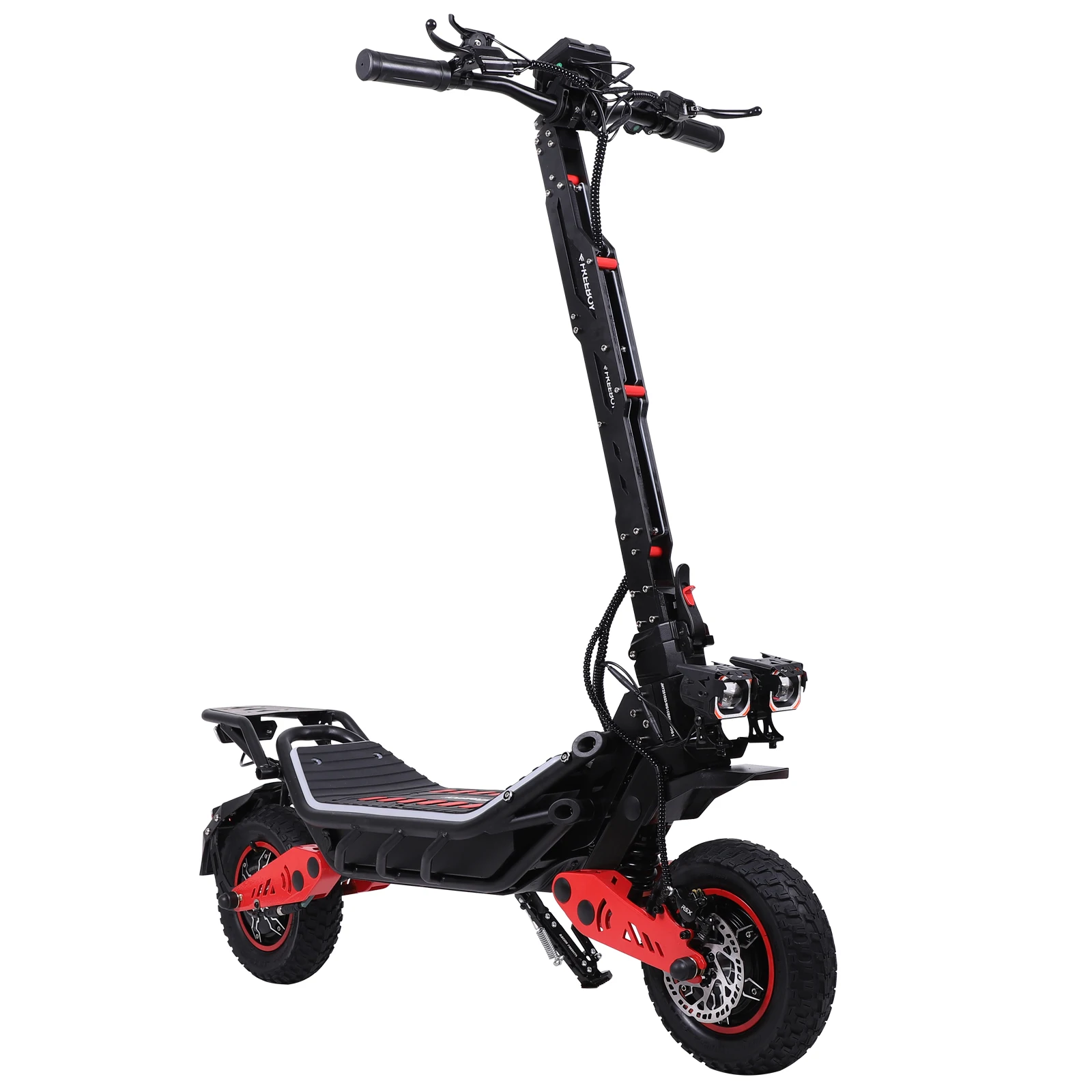 FREEBOY H10 Elektroroller 6000W Doppelmotor 75km/h Höchstgeschwindigkeit 60-80KM Reichweite 60V 28AH Batterie 12 Zoll Offroad-Reifen Hydraulische Bremse Klappbarer Elektroroller für Erwachsene EU-Lager Schneller Versand 1 Jahr Garantie – Detail 14