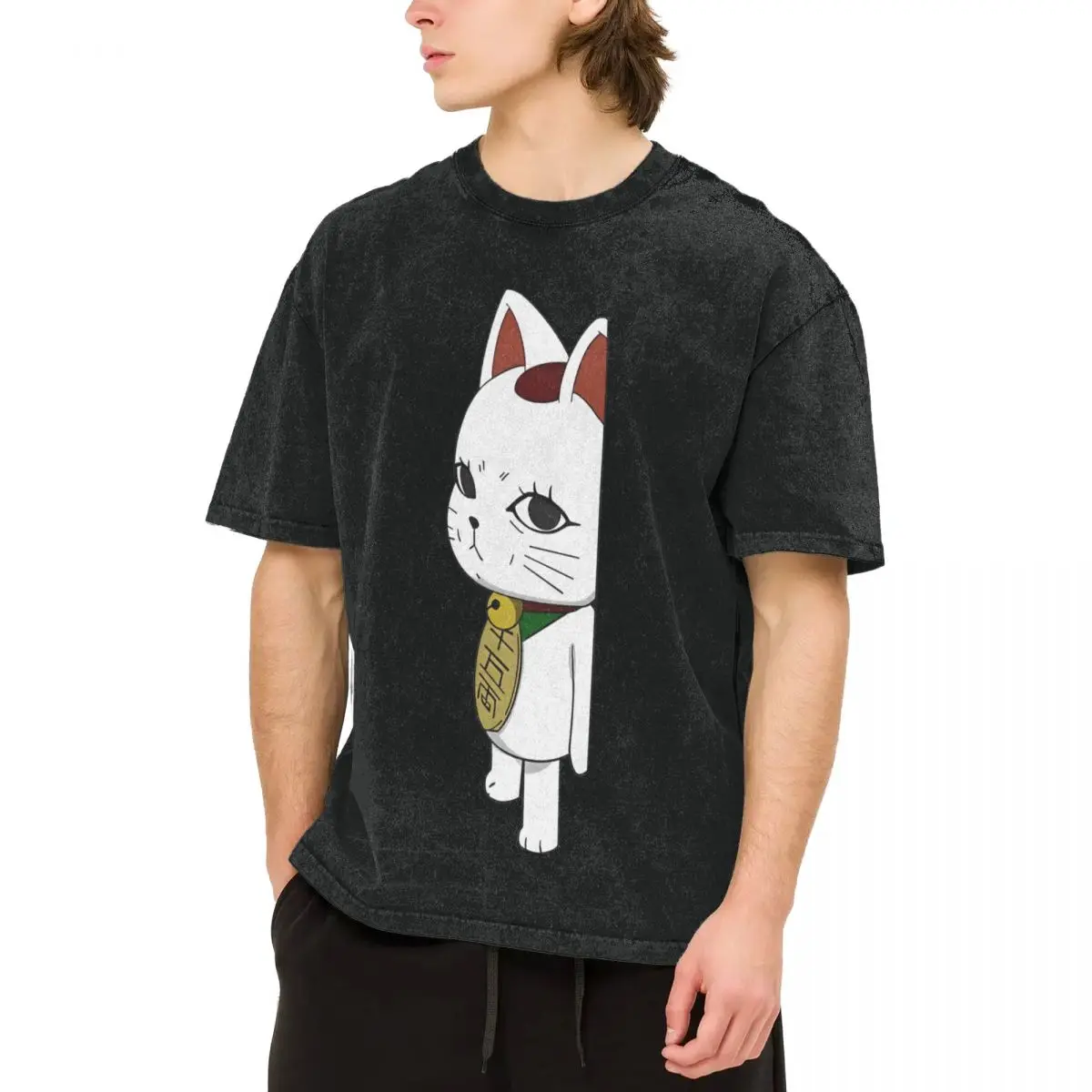 تي شيرت Turbo Granny Dandadan Cat تي شيرت Harajuku تي شيرت بأكمام قصيرة تي شيرت عتيق صيفي كاجوال مريح كبير الحجم