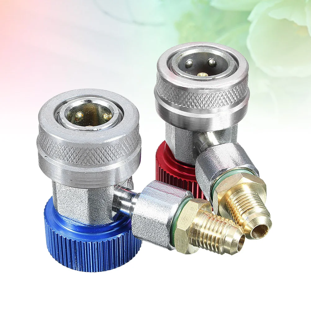 

2pcs Air Conditioning Fluoride Connector Coupler Adapter for Car A/C Refrigerant Charging Hose High Grade Material Durability