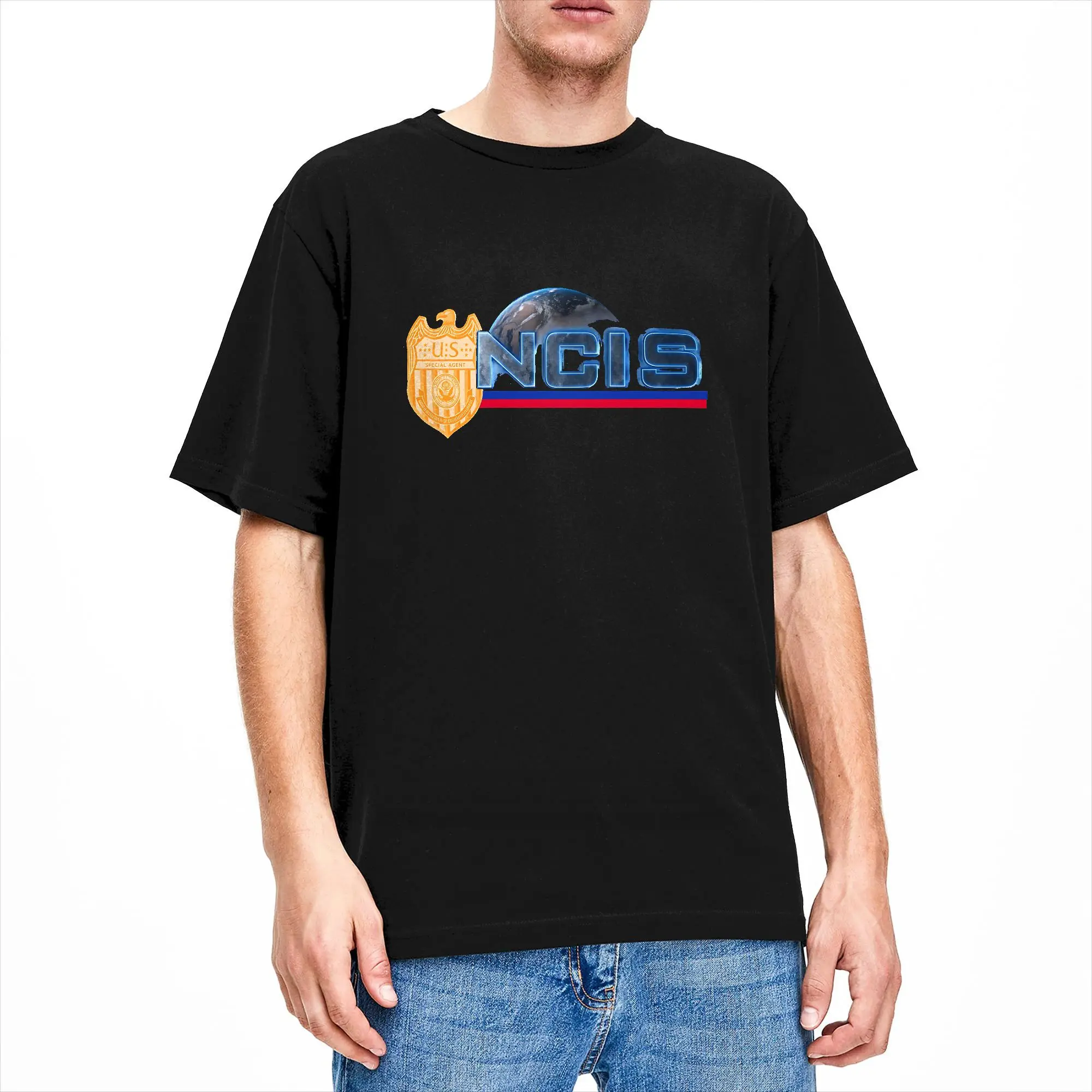 Men's NCIS Naval Criminal Investigative Service  T Shirts  Cotton Top Tees Summer O-Neck Trending Printed Tee Shirt