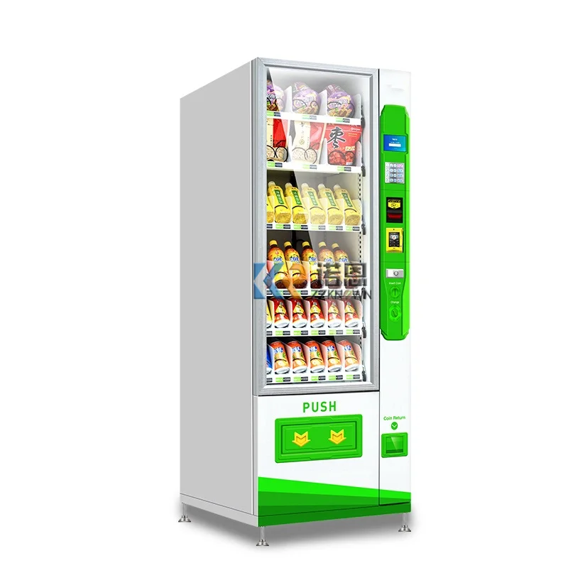 Multifunction Drink Snack Candy Food Bottle Vending Machines Touch Screen Advertising Vendor 24 Hours Self-service