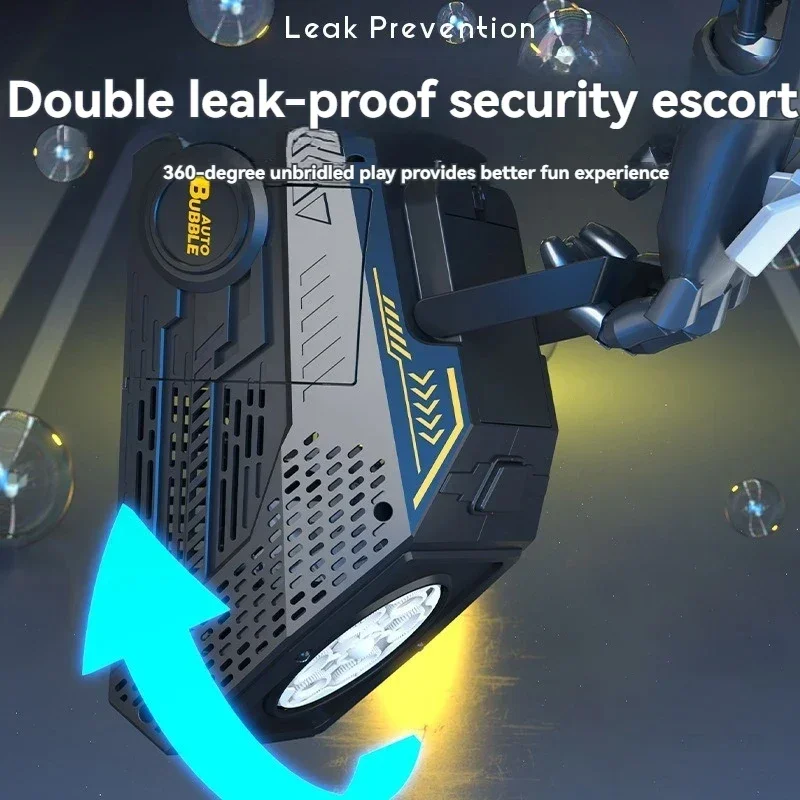 Soplador de burbujas totalmente automático de 6 agujeros con más de 2000 burbujas por minuto, máquina de burbujas eléctrica para exteriores, juguetes para niños, regalos