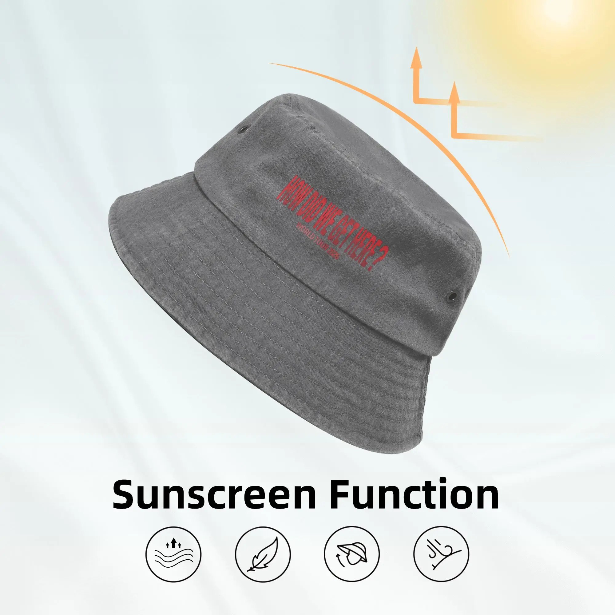 how did i get here louis tomlinsons Cotton Bucket Hat for Unisex Summer Travel  Denim Bob Hat Harajuku for Outdoor