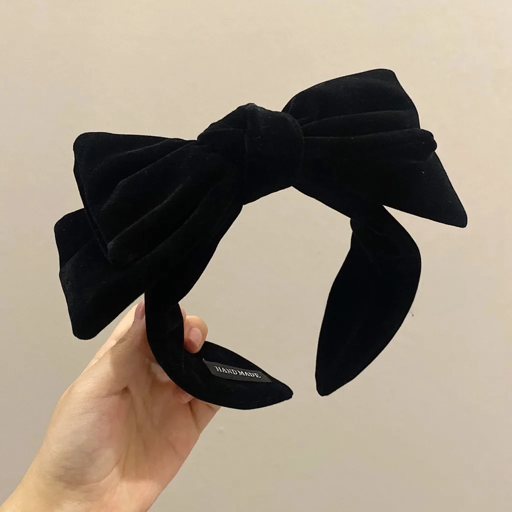 Velvet Wash Large Bow Wide-brimmed Headband Hair Accessories