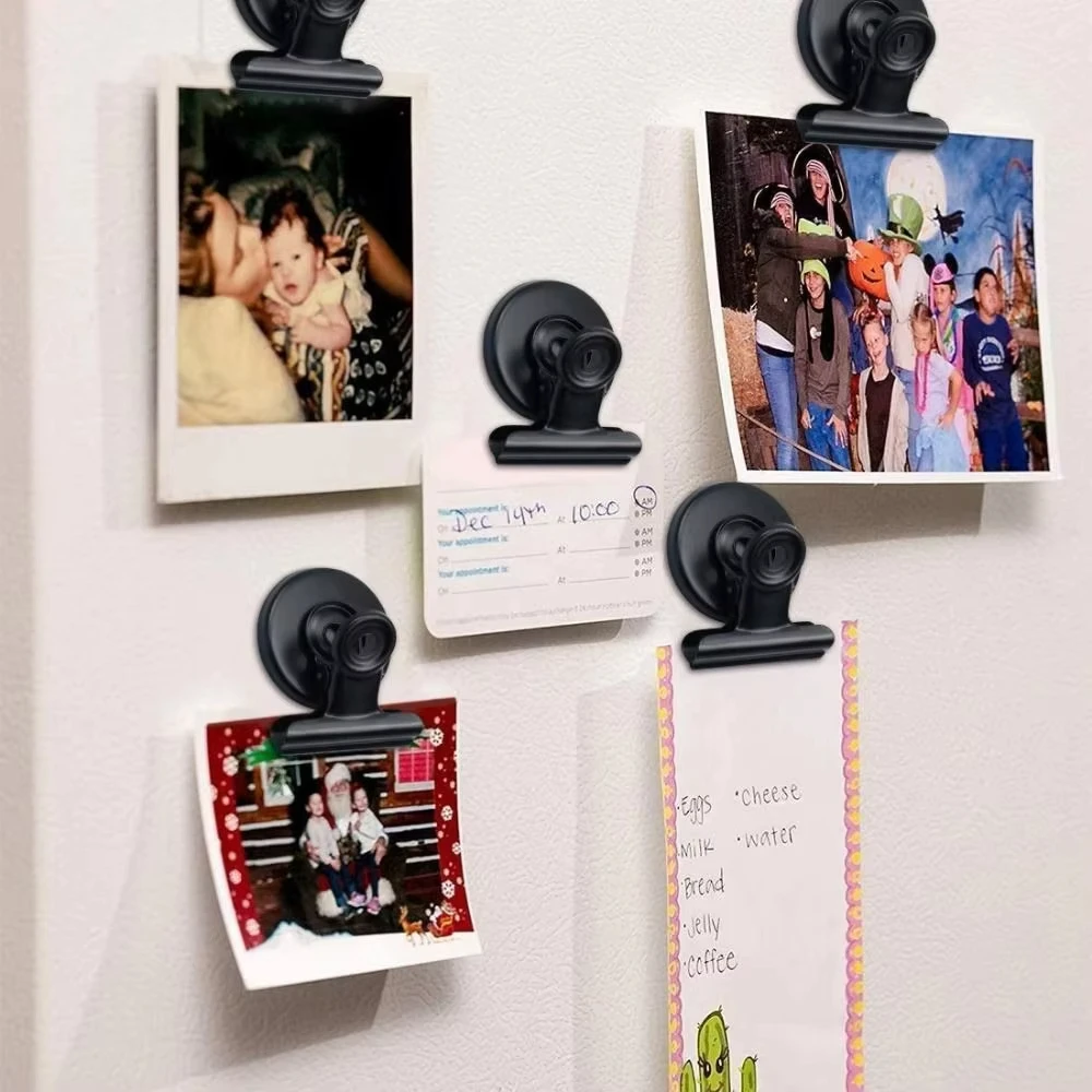 4pcs Magnetic Clip Magnets For Fridge Multifunctional Color Apply To Refrigerator Whiteboard Office Use Note List Photo Displays