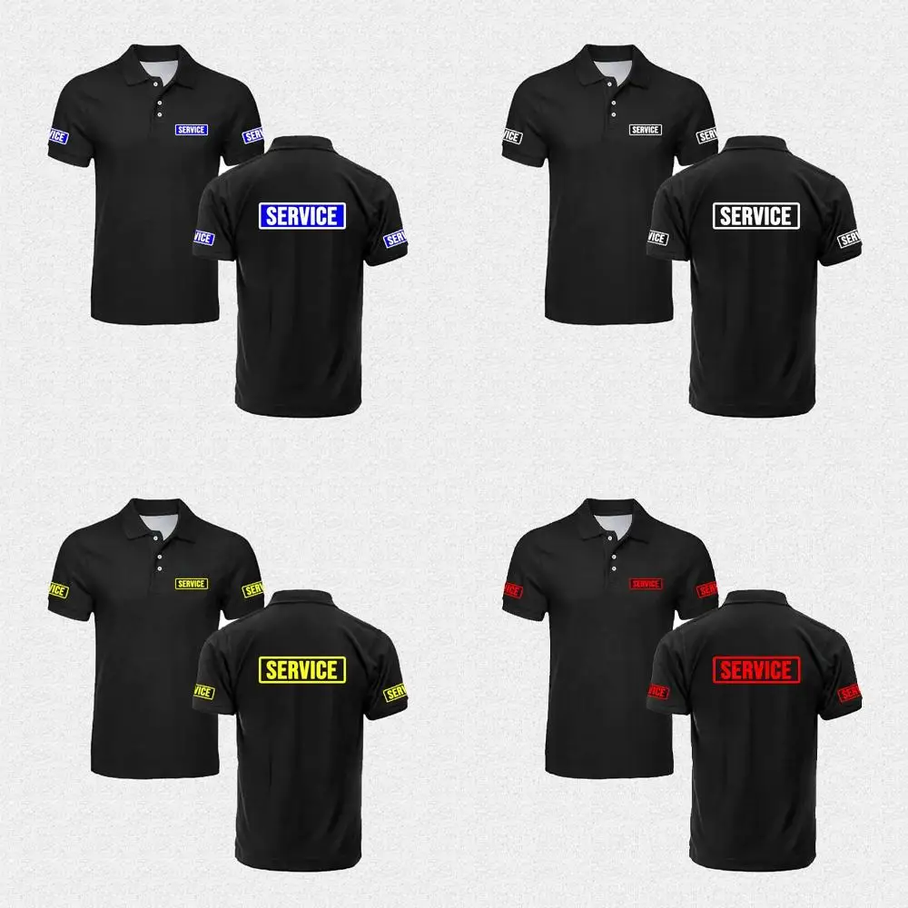 

Hot Selling Service Staff Polo Shirt Uniform Daily Work Breathable Short Sleeve Hotel Restaurant Cafe Casual Round Neck Top