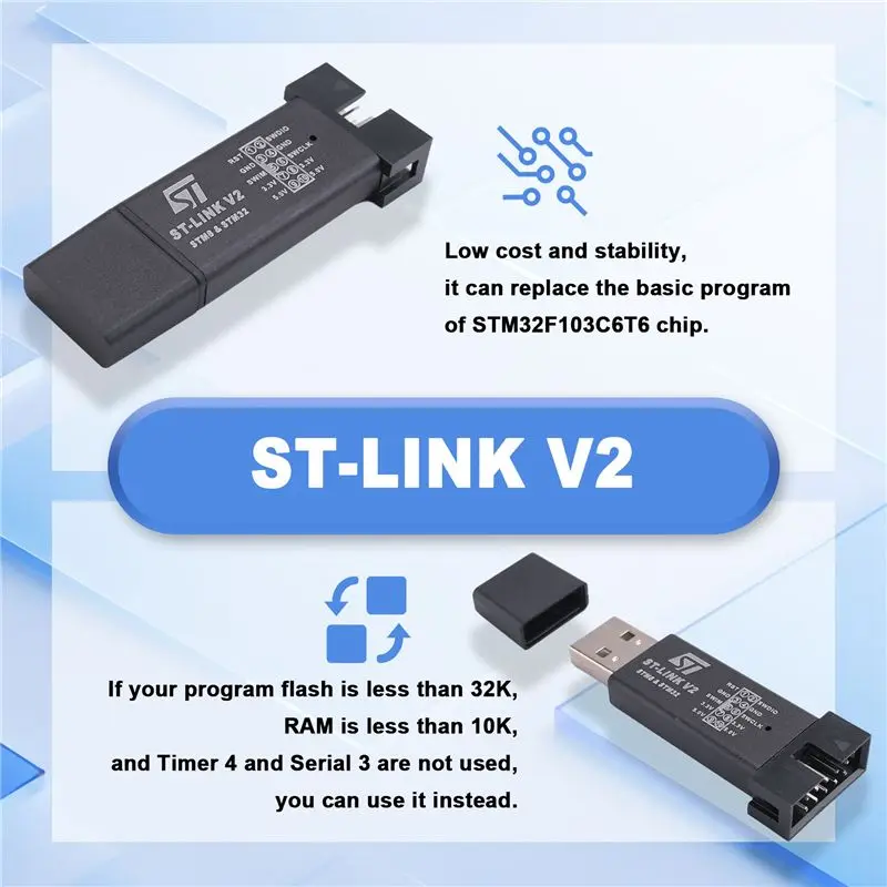 ABZW ST-Link V2 Programming Unit Emulator Downloader + 40Pin STM32F103C6T6 STM32 SWD Minimum System Board Micro-USB