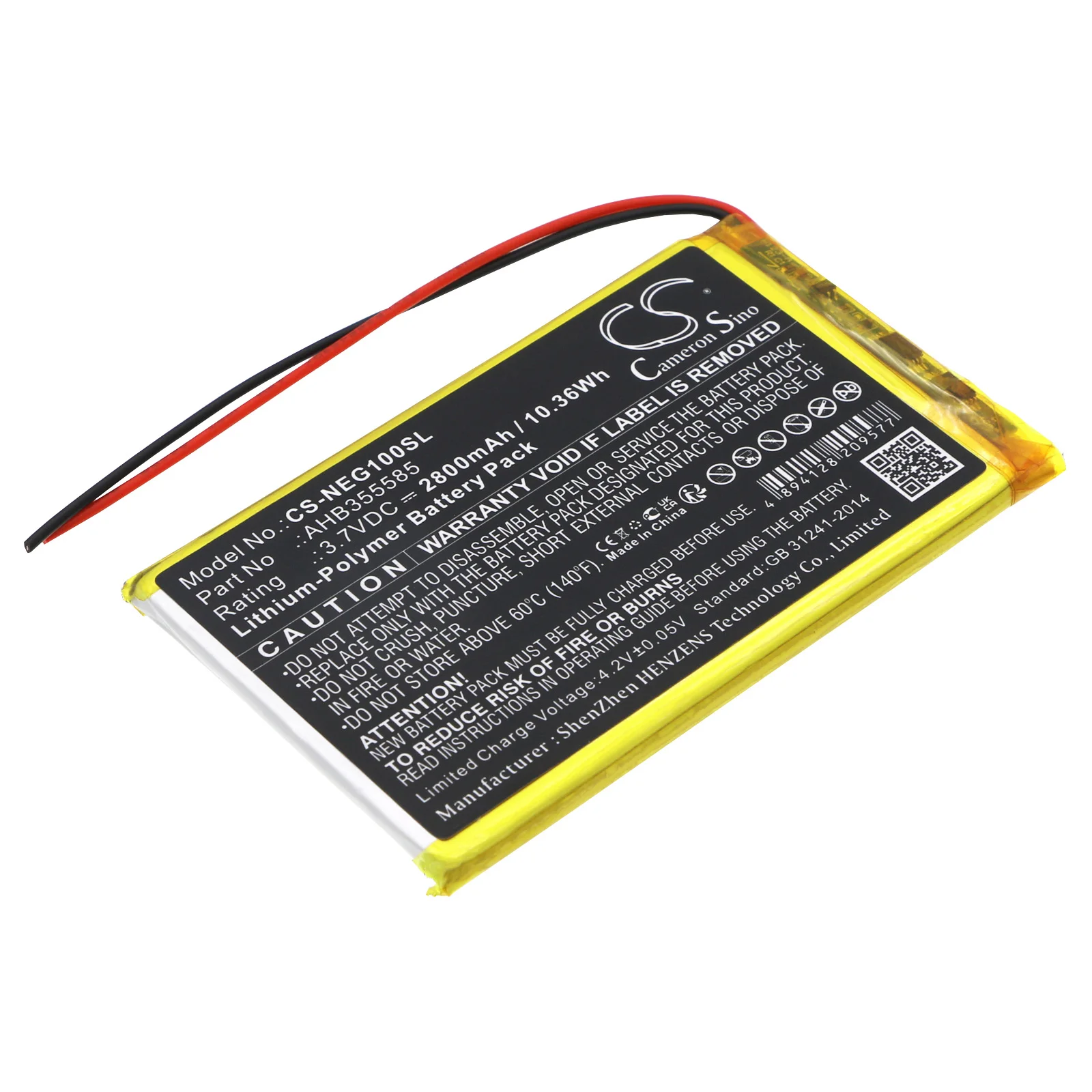 

CS Replacement Battery For SNK Neo Geo X Gold Handheld Console AHB355585 2800mAh / 10.36Wh Game Console