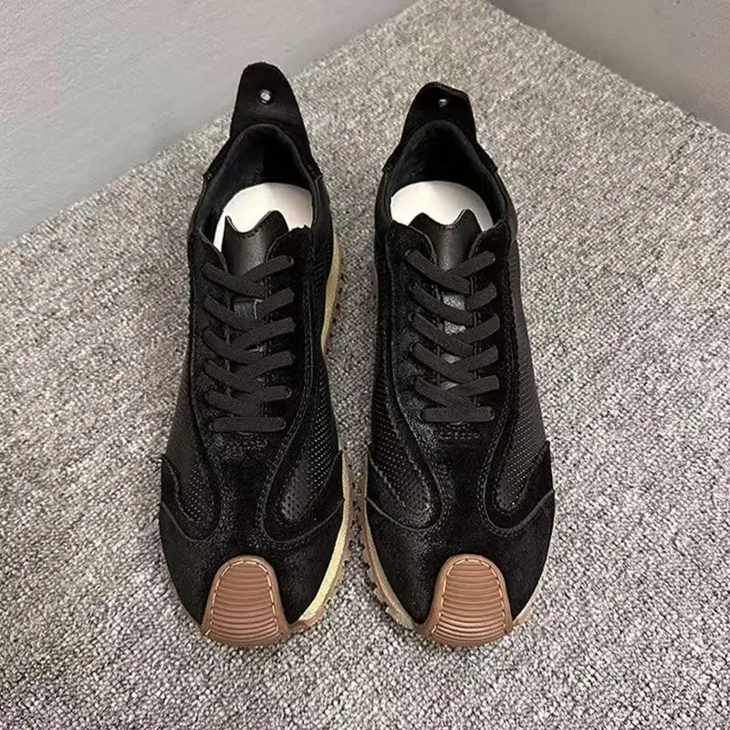 Chaussures décontractées en cuir véritable pour hommes, baskets à plateforme pour hommes, chaussures à semelle souple, nouvelles chaussures à la