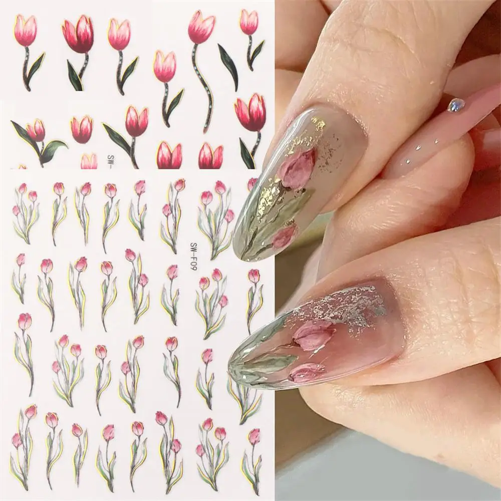 Tulip Flower Easy To Operate Experience A Rich And Enjoyable Experience Nail Products Nail Decoration Tulip Flower Nailsticker