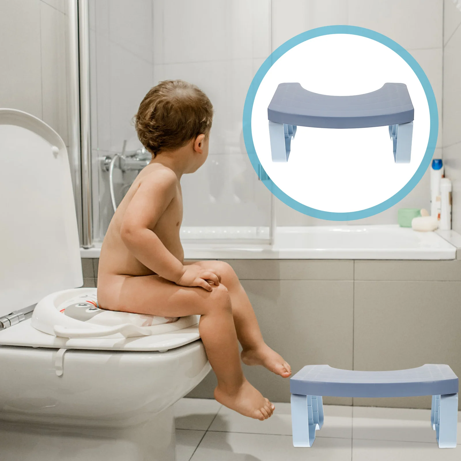 مقعد مرحاض للأطفال مضاد للانزلاق، مقعد حمام ثابت عالي التحمل للاستخدام المنزلي، خطوة تدريب على المرحاض