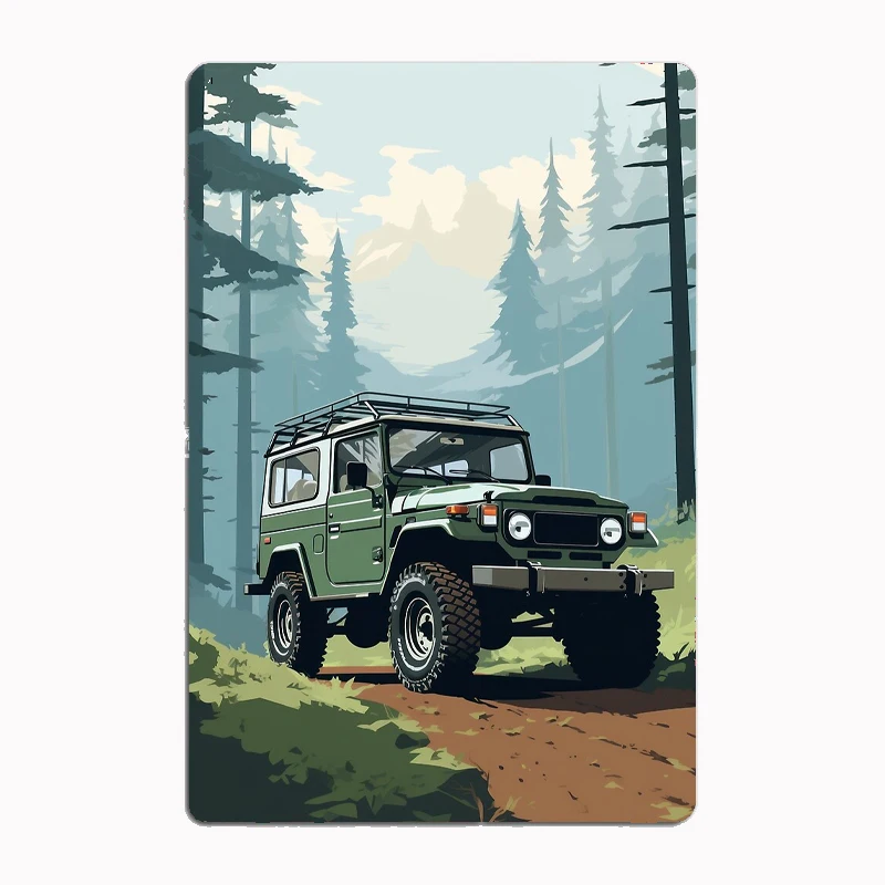 Retro FJ Land Cruiser J40 Metal Sign Poster Garage Living Room Decor Living Custom Tin Vintage Home Decoration Wall