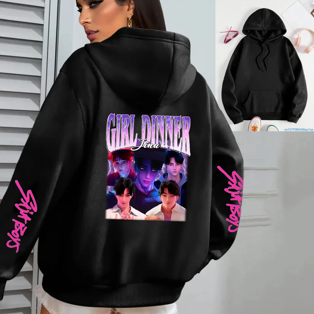Nouveau KPop Demon Hunters Saja Boys Cool sweat à capuche femme doublé polaire sweat à capuche pour automne/hiver