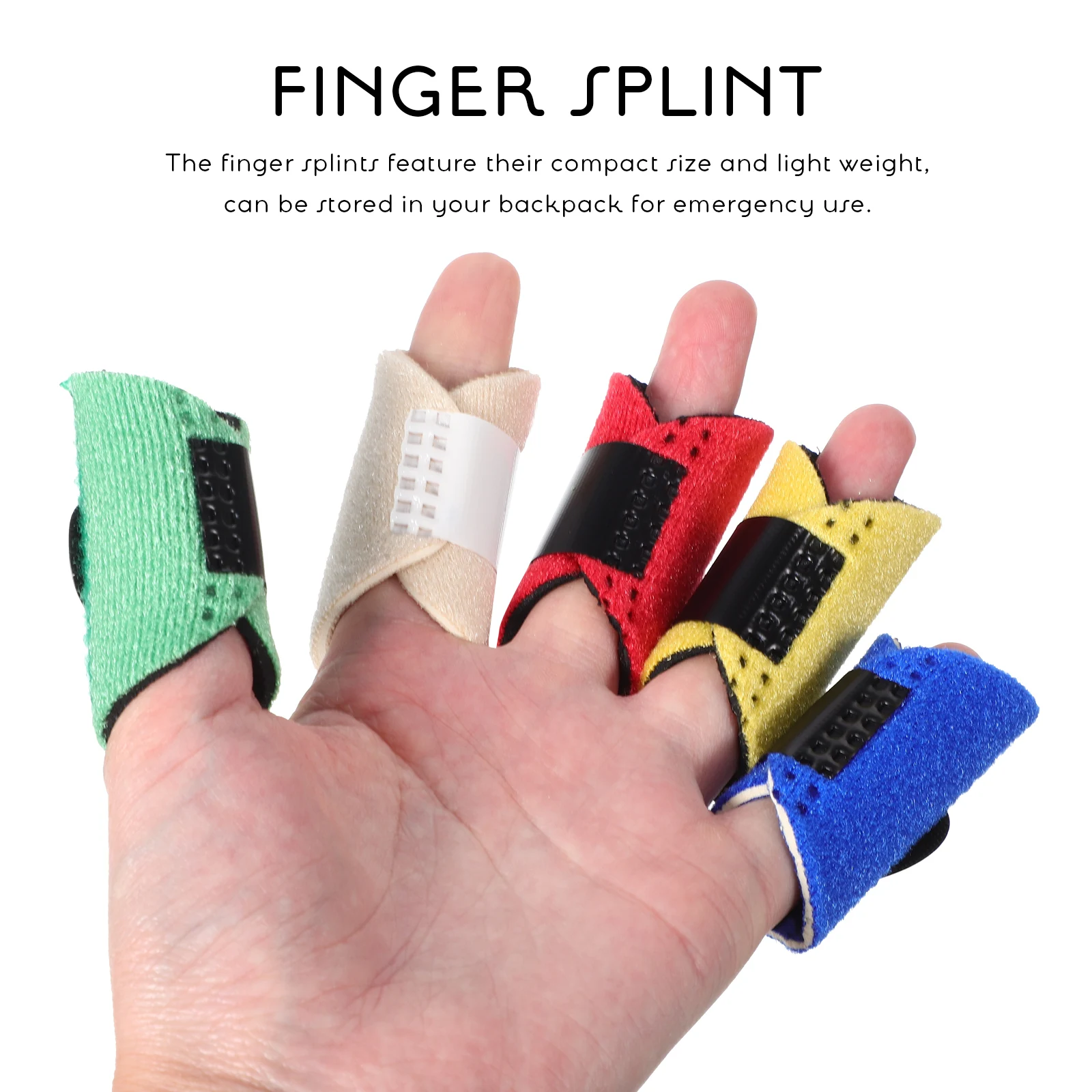 

10pcs Finger Splint Braces Support Belt Metal Bar Injured Protective Adjustable Bright Colors Compact Portable Elastic Bandage