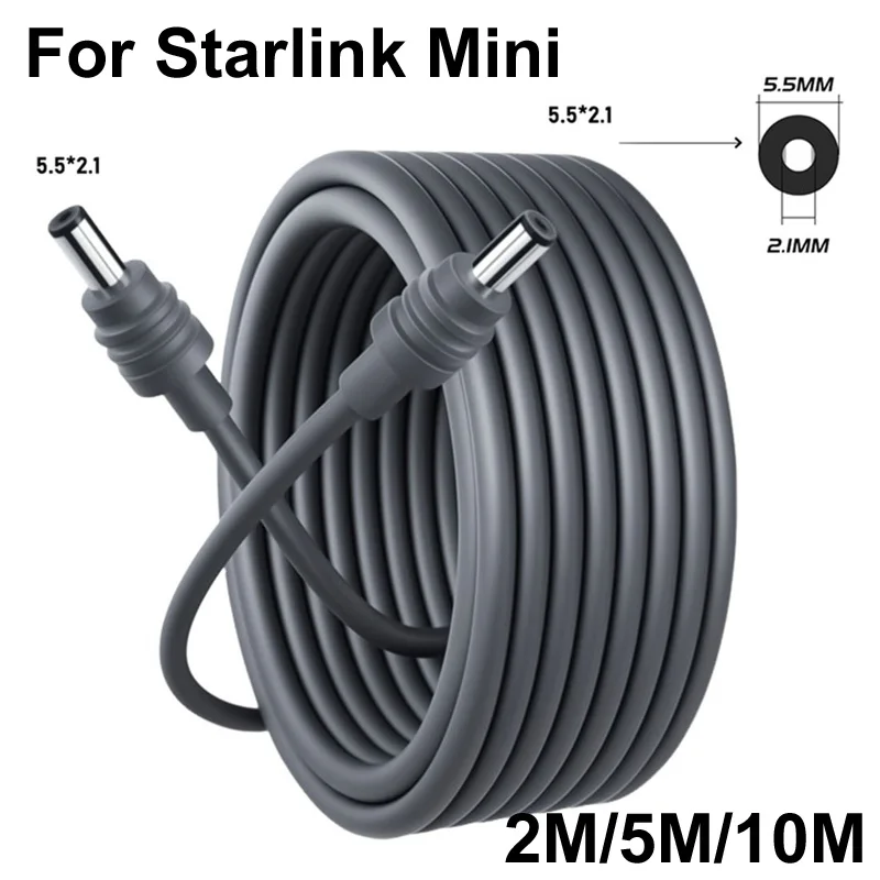 

100 Вт, 20 В/5 А, 2 м/3 м/5 м/10 м для Starlink Mini DC 5521 55*21, сменный кабель питания USB Type-C, водонепроницаемый IP67, внешний разъем для зарядки