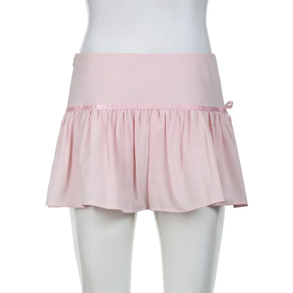 

Cute High Waist Women's Skirts Ruffled with Shorts Mini Skirts Y2k Casual Pink Short Skirts Summer Wear