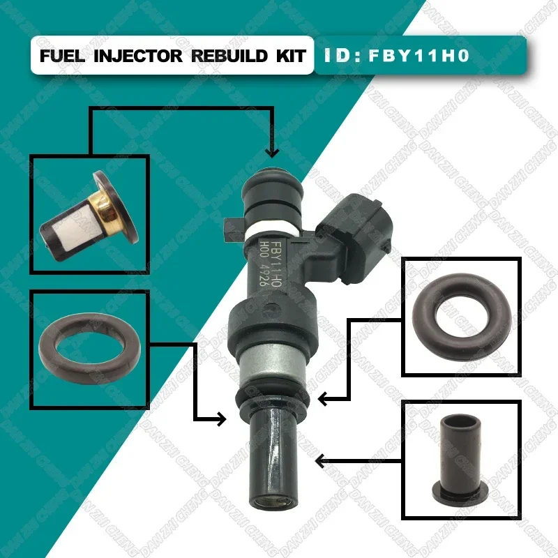 Fuel Injector Service Repair Kit Filters Orings Seals Grommets for 2014 Nissan Note 1.2 Petrol 59kW (80 HP) MPV FBY11H0