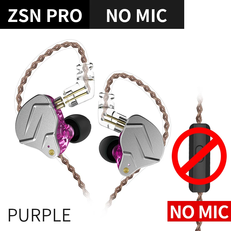 Kz zsn pro-ハイブリッドワイヤレスヘッドフォン,マイク付きベース