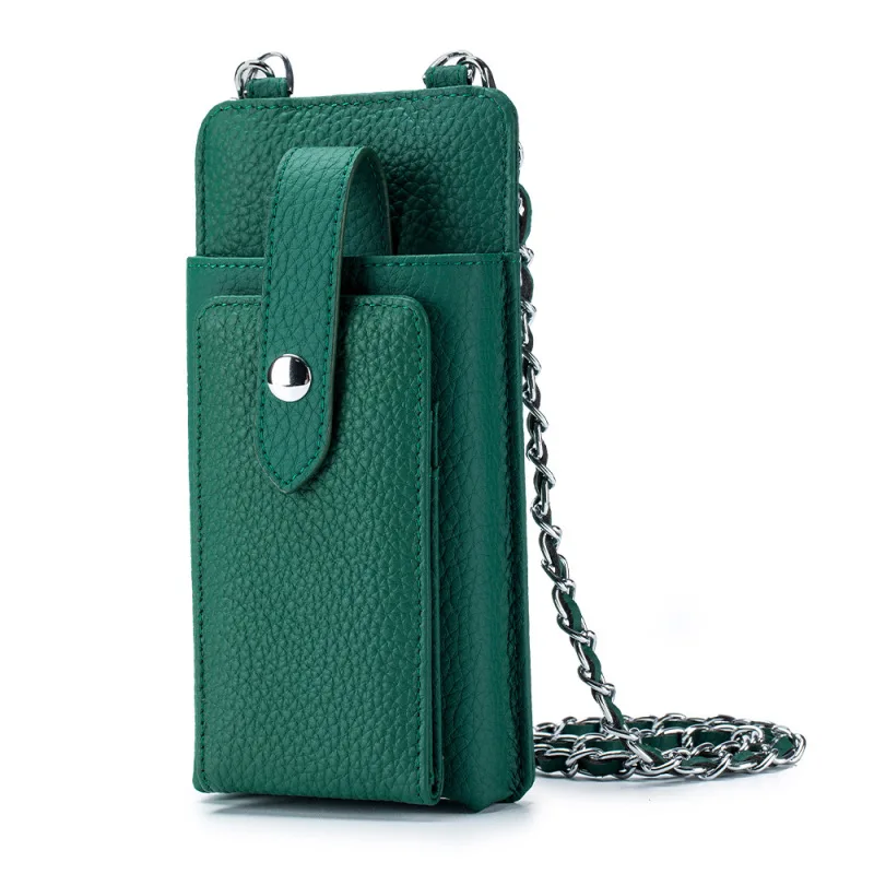Genuine Leather Trend Phone Shoulder Bag Small Luxury Chain Totes Cowhide Handbag Crossbody Clutch Lipstick Pouch For Women