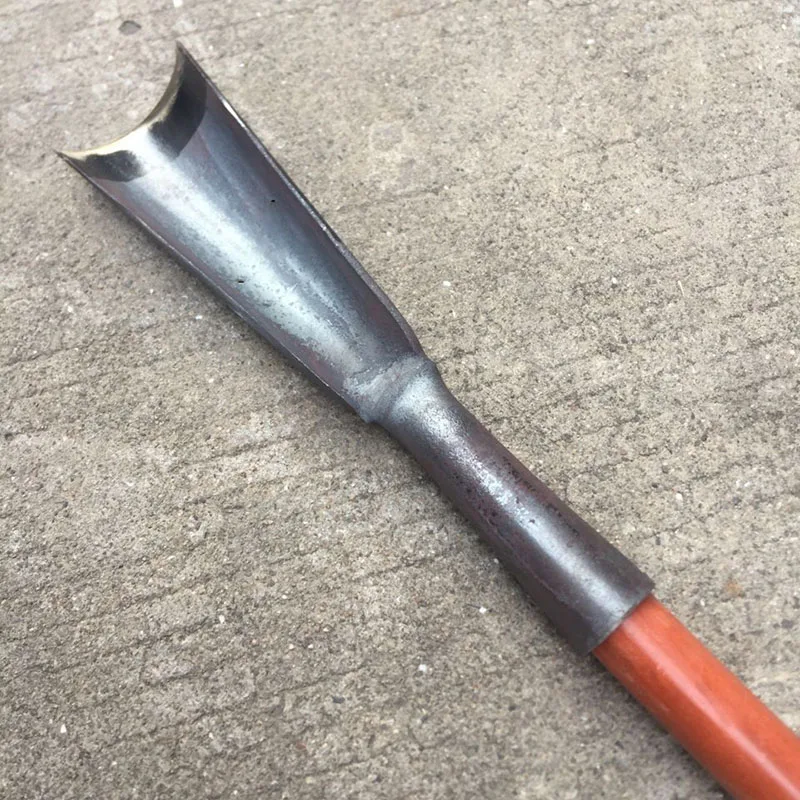 Carbon Steel Half-Circular Shovel with Rounded Blade—Hole-Digging Tool, Root-Cutting Chisel, for Landscaping and Agriculture