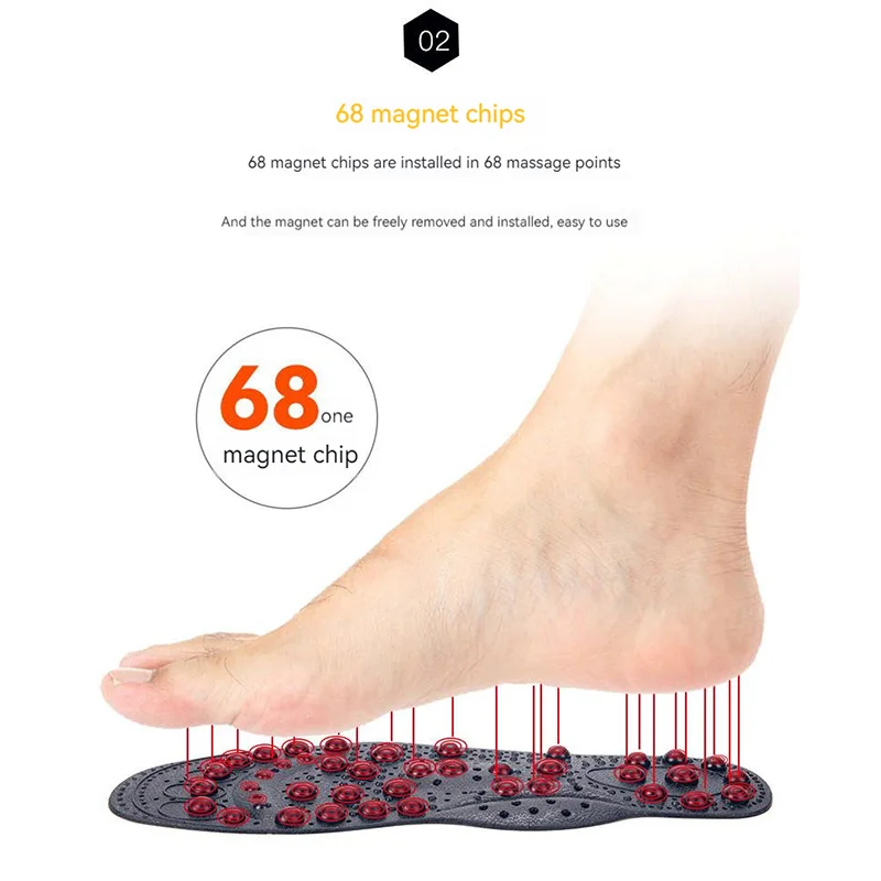 Magnetic Therapy Massage Insoles For Shoes Foot Acupressure Enhanced Magnetic Insole Point Therapy Feet Body Detox Insert Pads