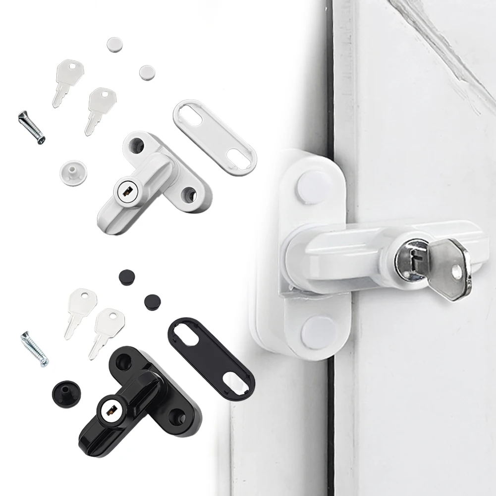 BBBBBAluminumAlloySafety Locks UPVC Door Sash Jammer Security Restrictor Lock T-lock Flat Open Doors Windows Locks With Key