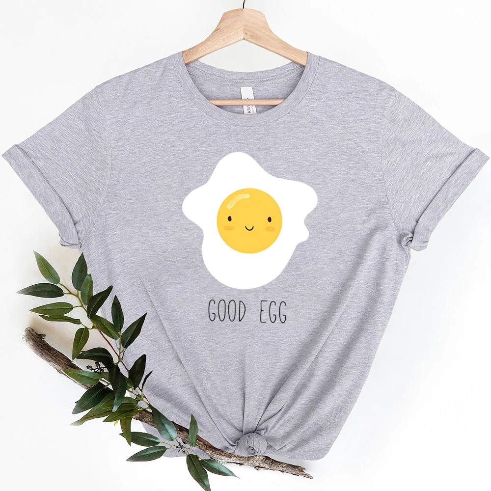 Graphic Tee Good Egg T-shirt  for Women's T-shirt Short Sleeve Funny Foodie Shirt  Mother's Day Reviews Many Clothes Spring Mum