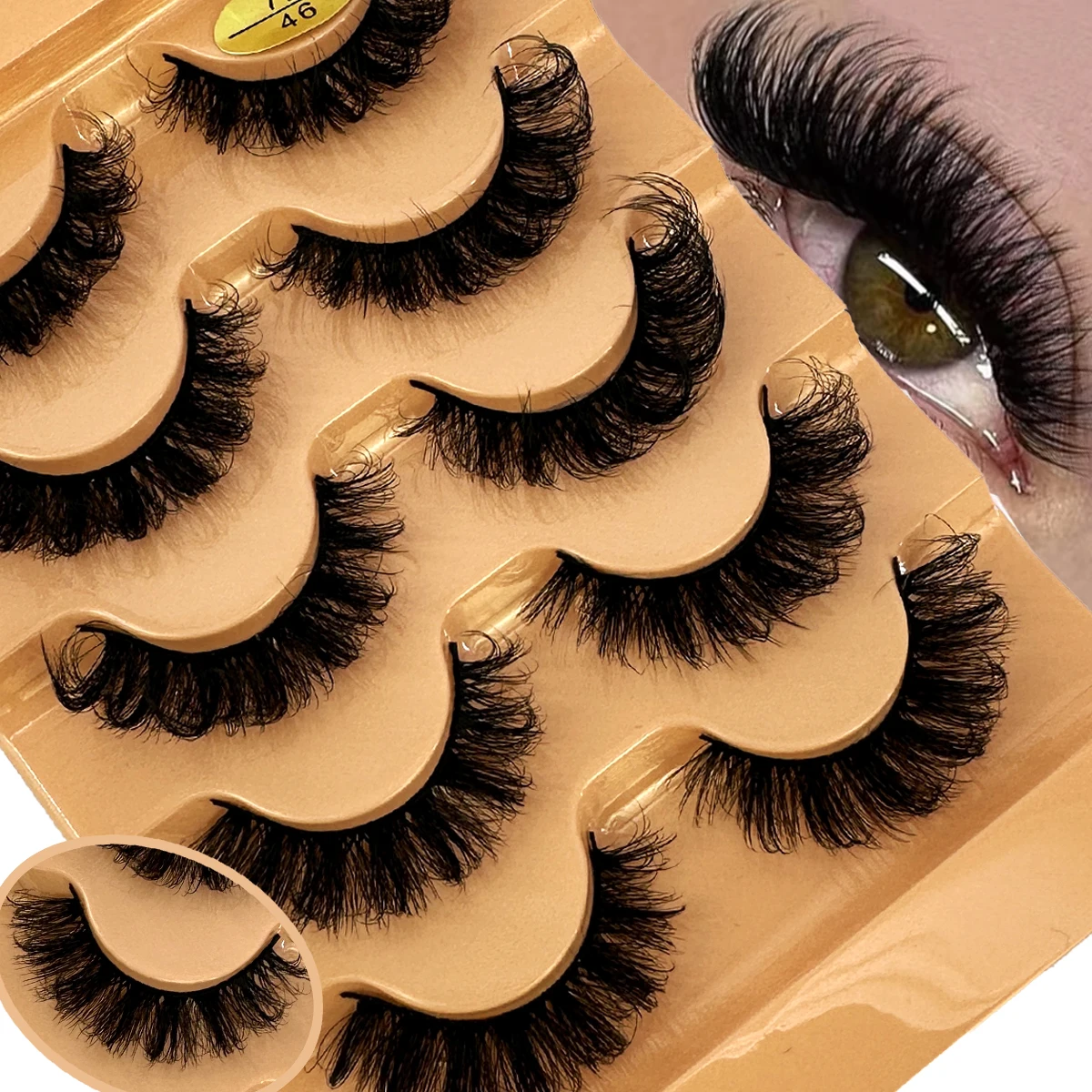 Katzenaugen-Wimpern 3D Natürliche Falsche Wimpern D-Curl Flauschig Weich Kreuzförmig 5/7 Paar Manga-Wimpern Wispy Natürliche Wimpernverlängerung Make-up
