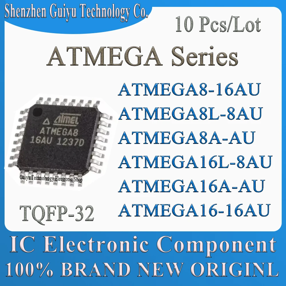 

10 Pcs/Lot ATMEGA8-16AU ATMEGA8L-8AU ATMEGA8A-AU ATMEGA16L-8AU ATMEGA16A-AU ATMEGA16-16AU ATMEGA16 ATMEGA16L TQFP-32 IC MCU Chip