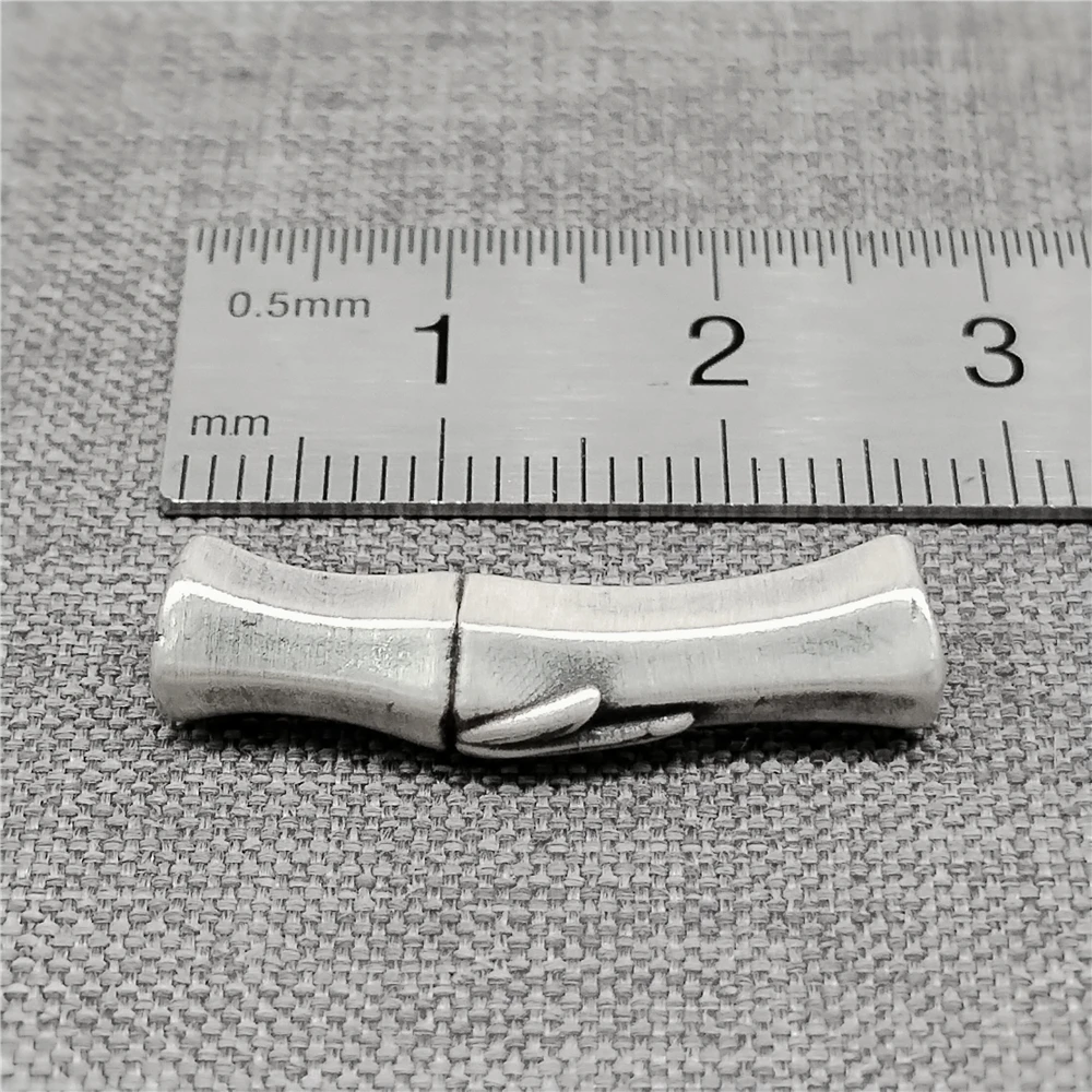 1 Piece of 990 Fine Silver Bamboo Leaf Curved Tube Beads Higher Silver Content than Sterling Silver