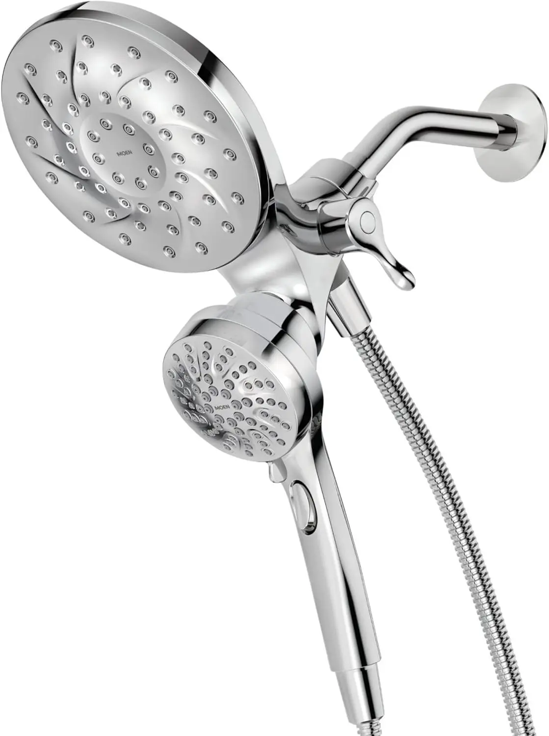 2-in-1 Rain Showerhead with Magnetic Docking System and Detachable Handheld Spray, Chrome Finish