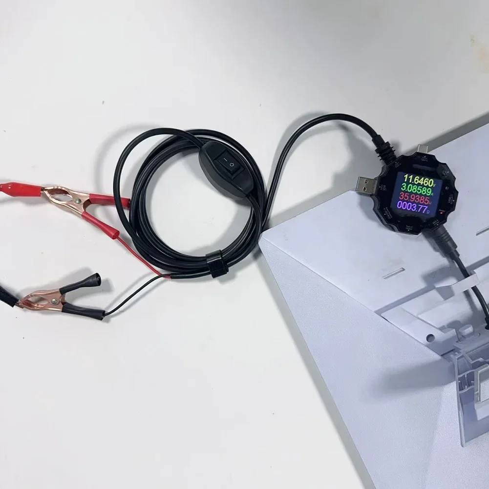 DC Power Cord for Starlink Supporting 12V through 48V Input Voltage with For Alligator Clips and Switch Function