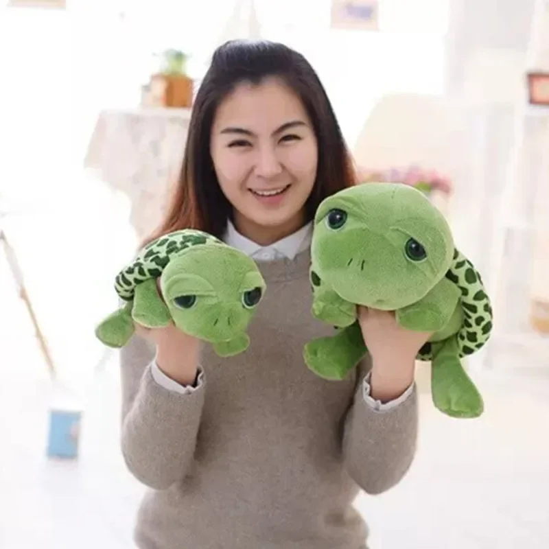 Arrived Cartoon Big Eyes Green Turtle Plush Toy Tortoise Wedding Dolls Child Gift Cushion Birthday Pillow Big Size